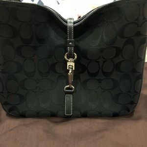 Classic black on black Coach shoulder bag